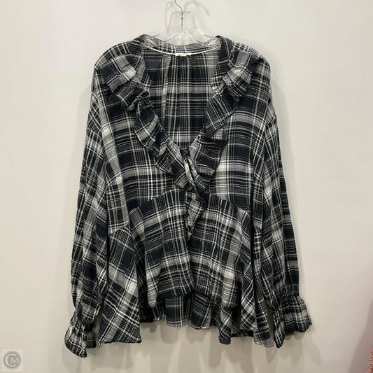 Top Long Sleeve By Pilcro In Plaid Pattern, Size: 2x