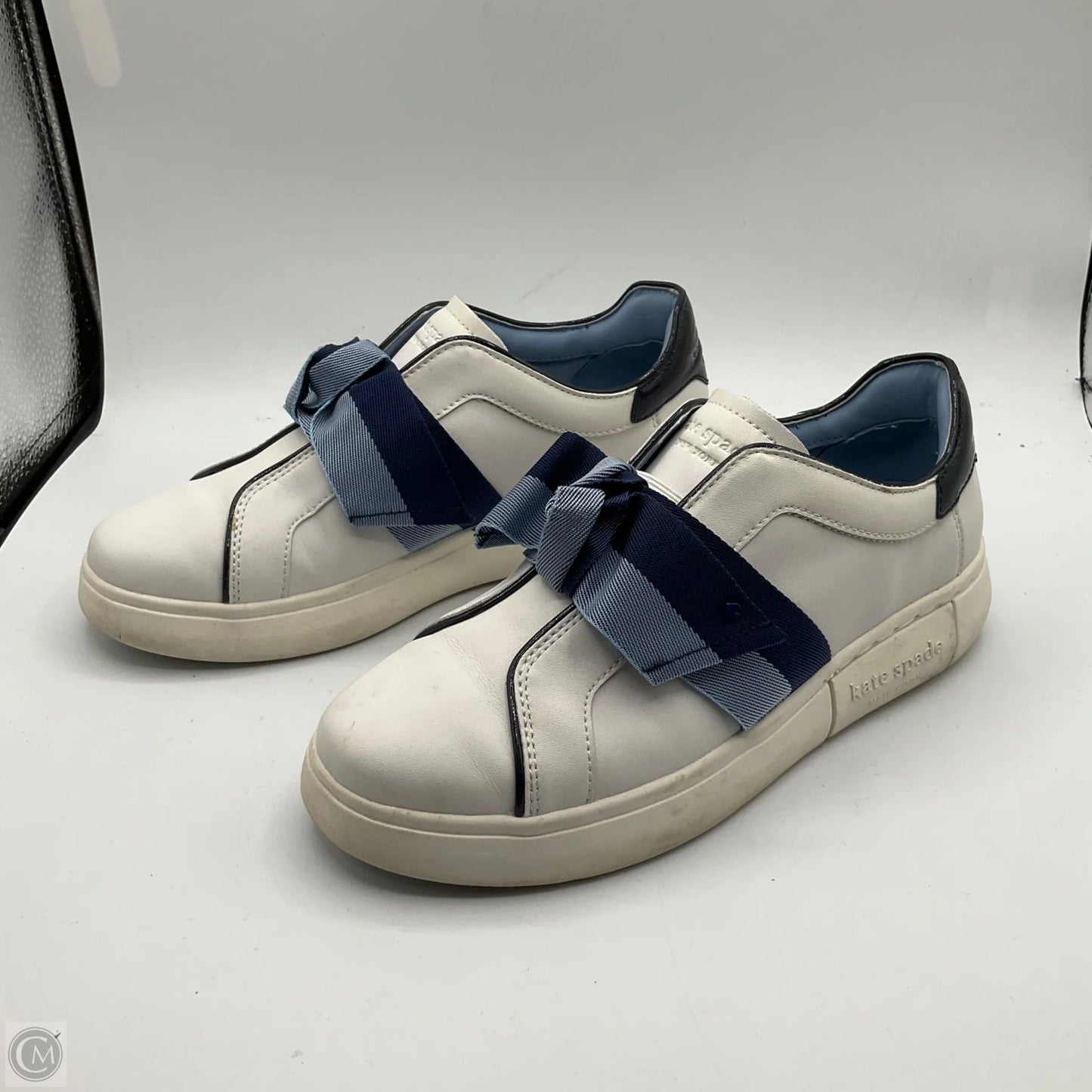 Shoes Designer By Kate Spade In Blue & White, Size: 7.5
