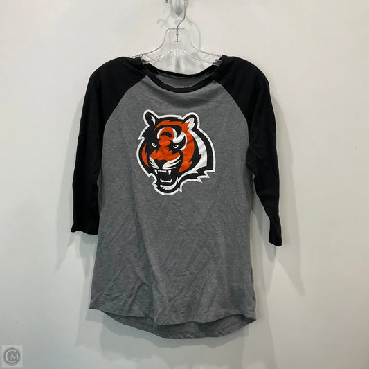 Top 3/4 Sleeve By Nfl In Black & Grey, Size: S