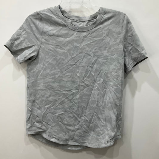 Athletic Top Short Sleeve By Lululemon In Grey, Size: 8