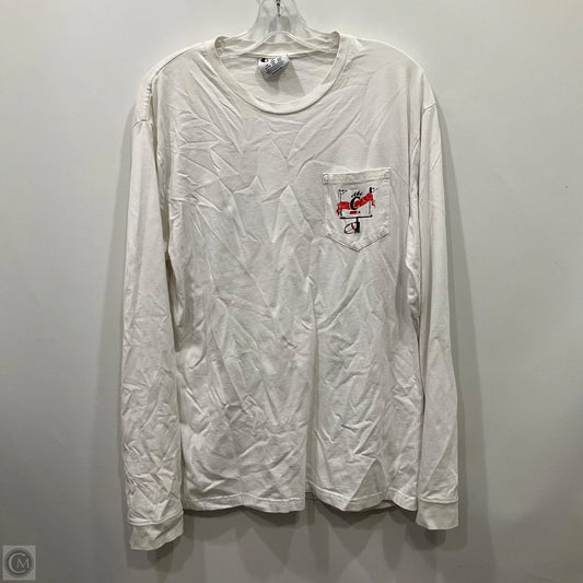 Top Long Sleeve By Champion In White, Size: Xl