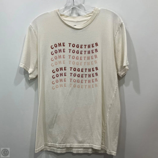 Top Short Sleeve Basic By Cmf In Cream, Size: M