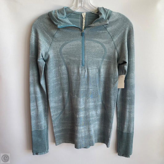 Athletic Top Long Sleeve Hoodie By Lululemon In Blue, Size: 6