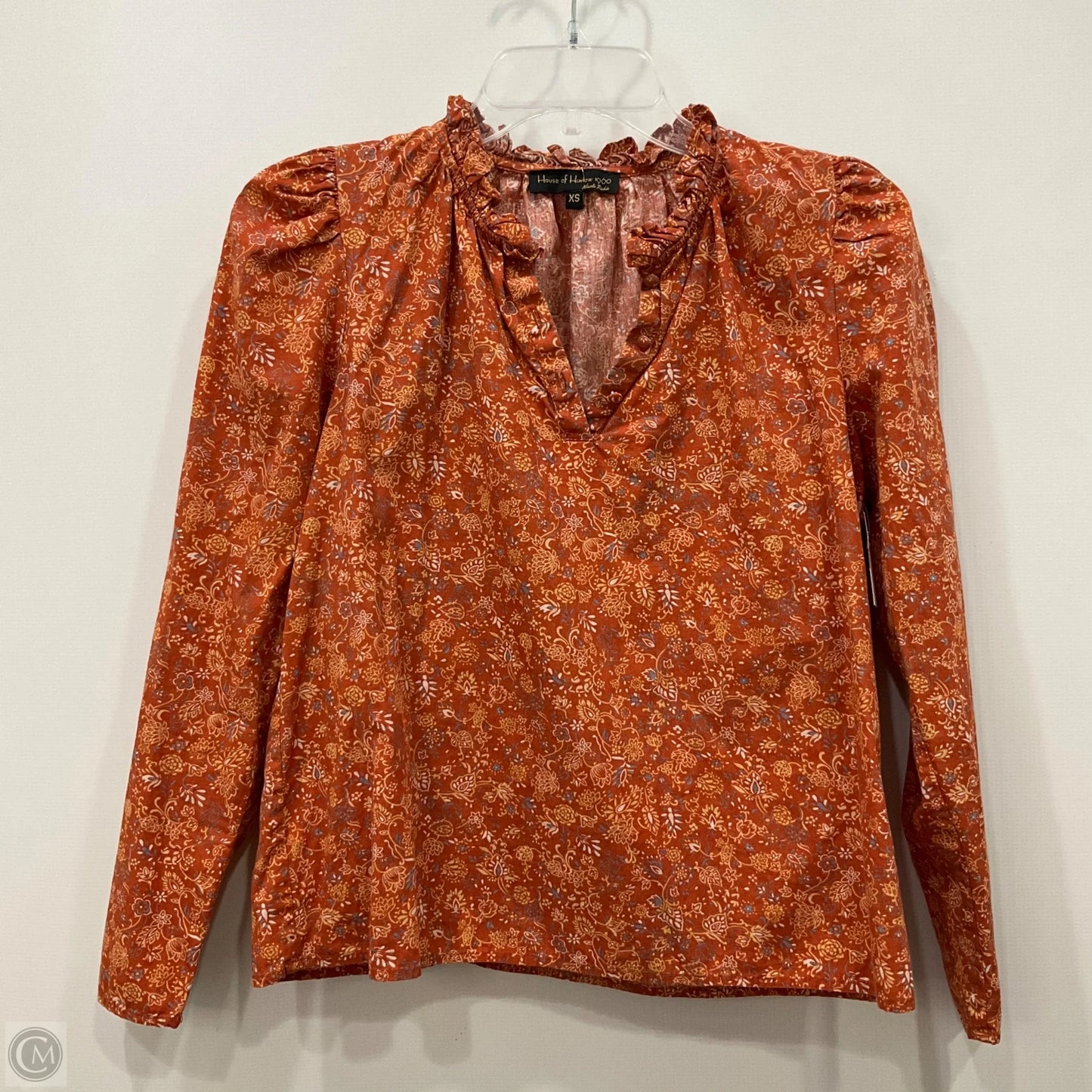 Top Long Sleeve By House Of Harlow In Orange, Size: Xs