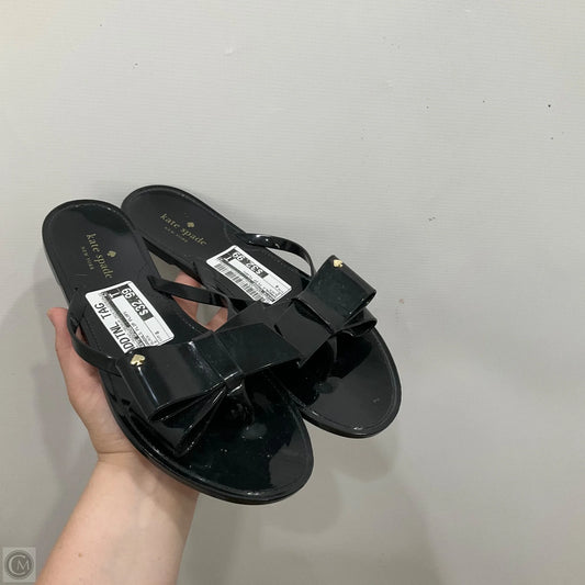 Sandals Flip Flops By Kate Spade In Black, Size: 8