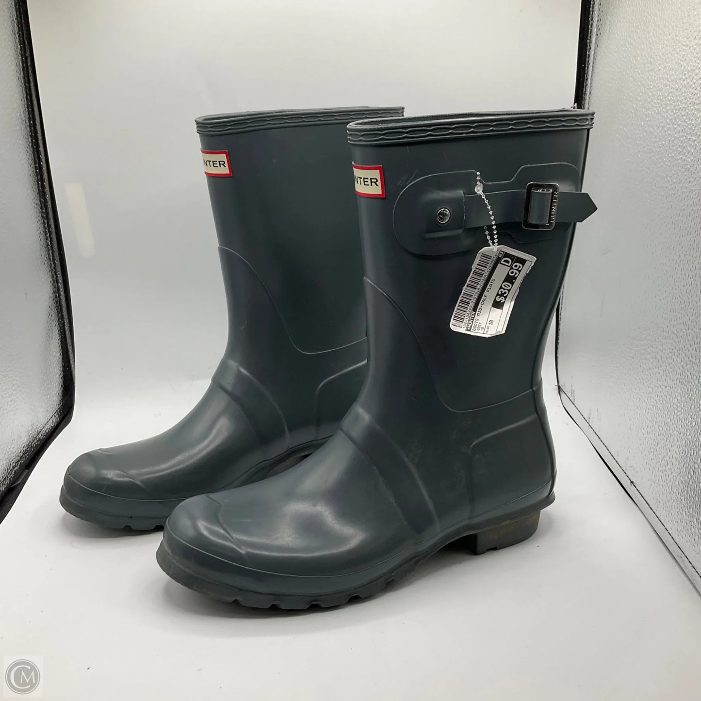 Boots Mid-calf Flats By Hunter In Grey, Size: 10