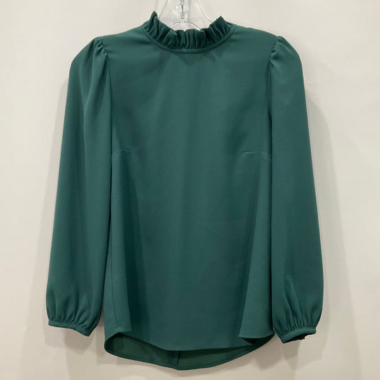 Blouse Long Sleeve By J. Crew In Green, Size: Xxs