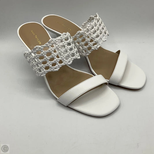 Sandals Heels Kitten By Ann Taylor In White, Size: 9