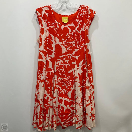 Dress Casual Midi By Maeve In Orange & White, Size: M