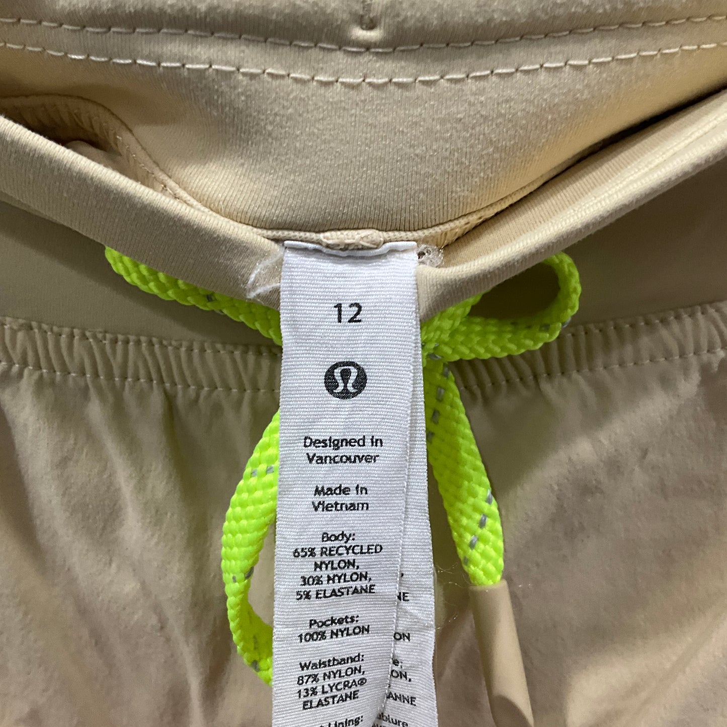 Tan Athletic Skort Lululemon, Size 12