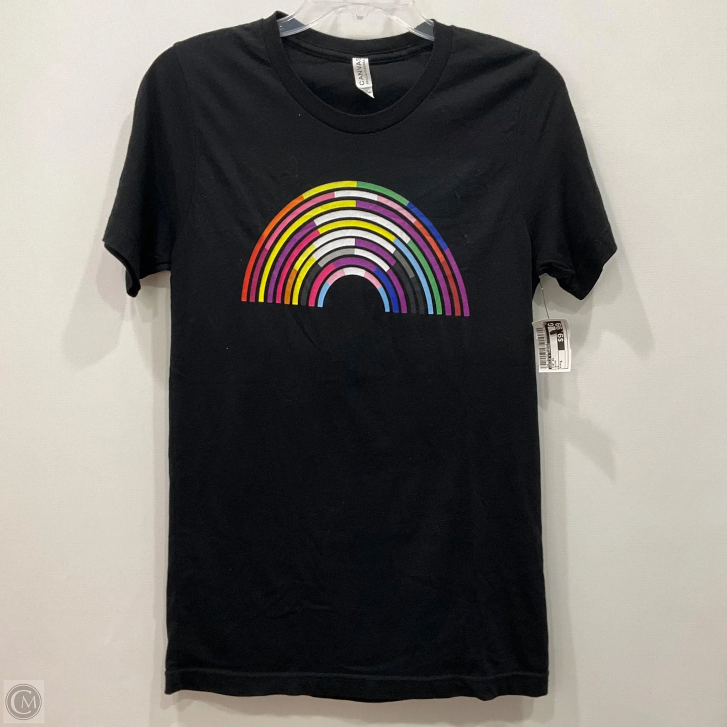 Top Short Sleeve By Bella + Canvas In Black, Size: S