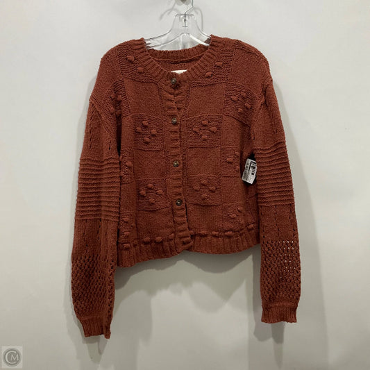 Sweater Cardigan By Anthropologie In Orange, Size: Xs