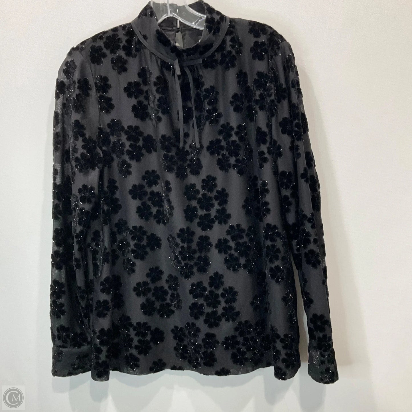 Top Long Sleeve Designer By Karl Lagerfeld In Black, Size: M
