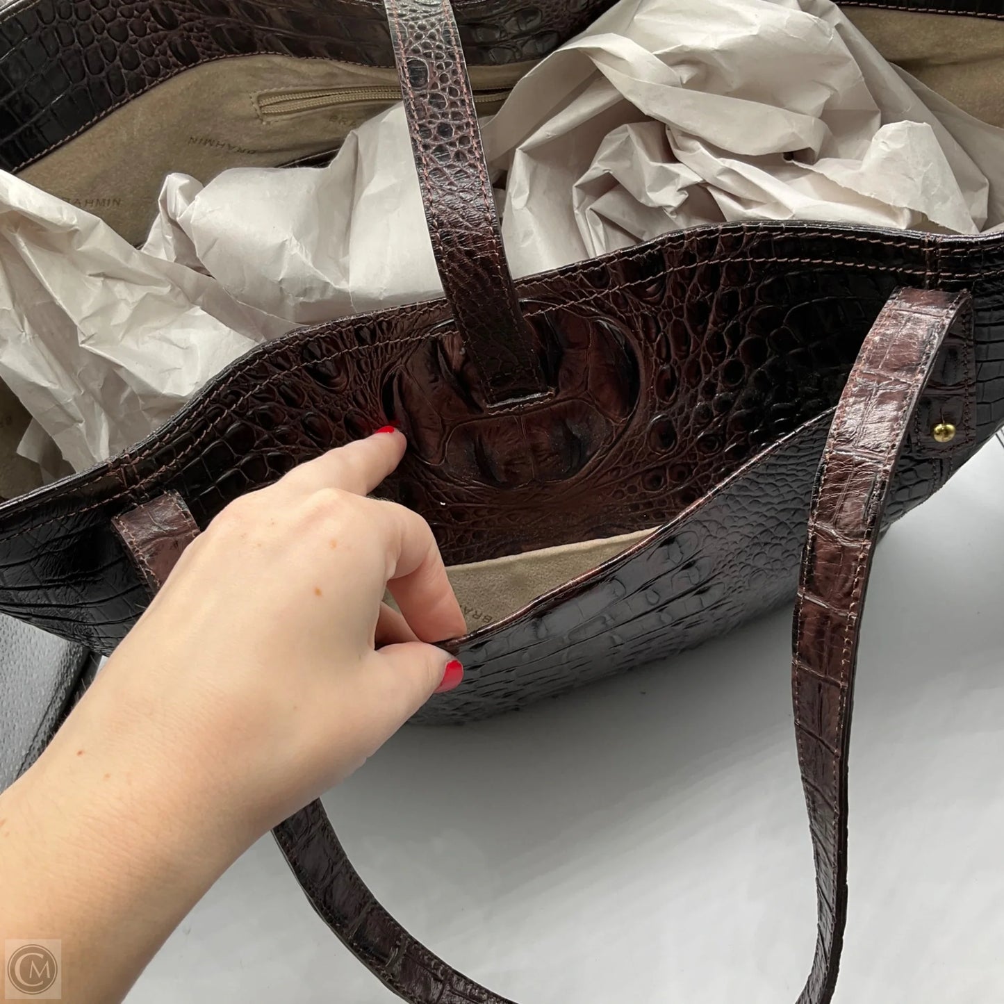 Handbag Designer By Brahmin, Size: Large
