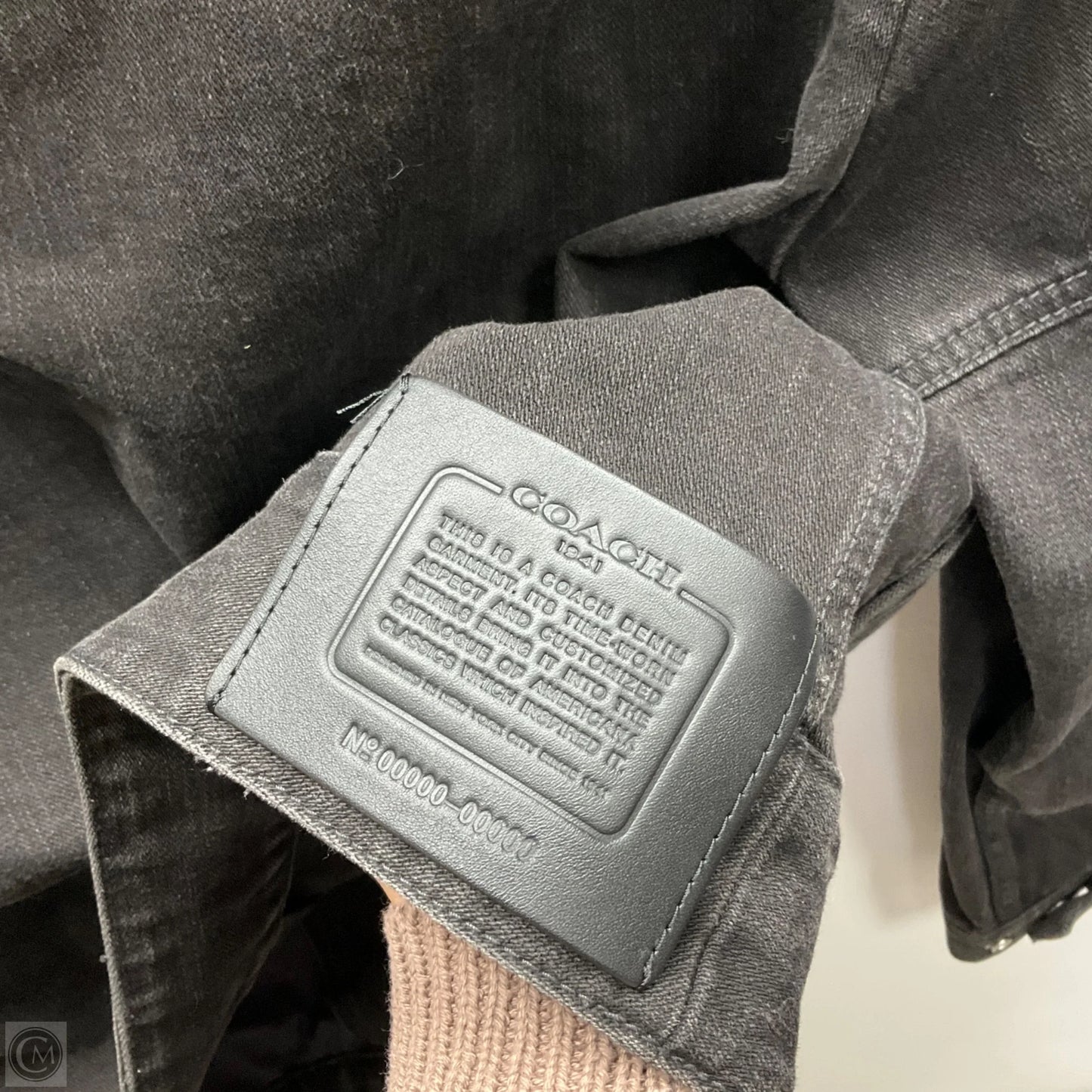 Jacket Designer By Coach In Black Denim, Size: 8