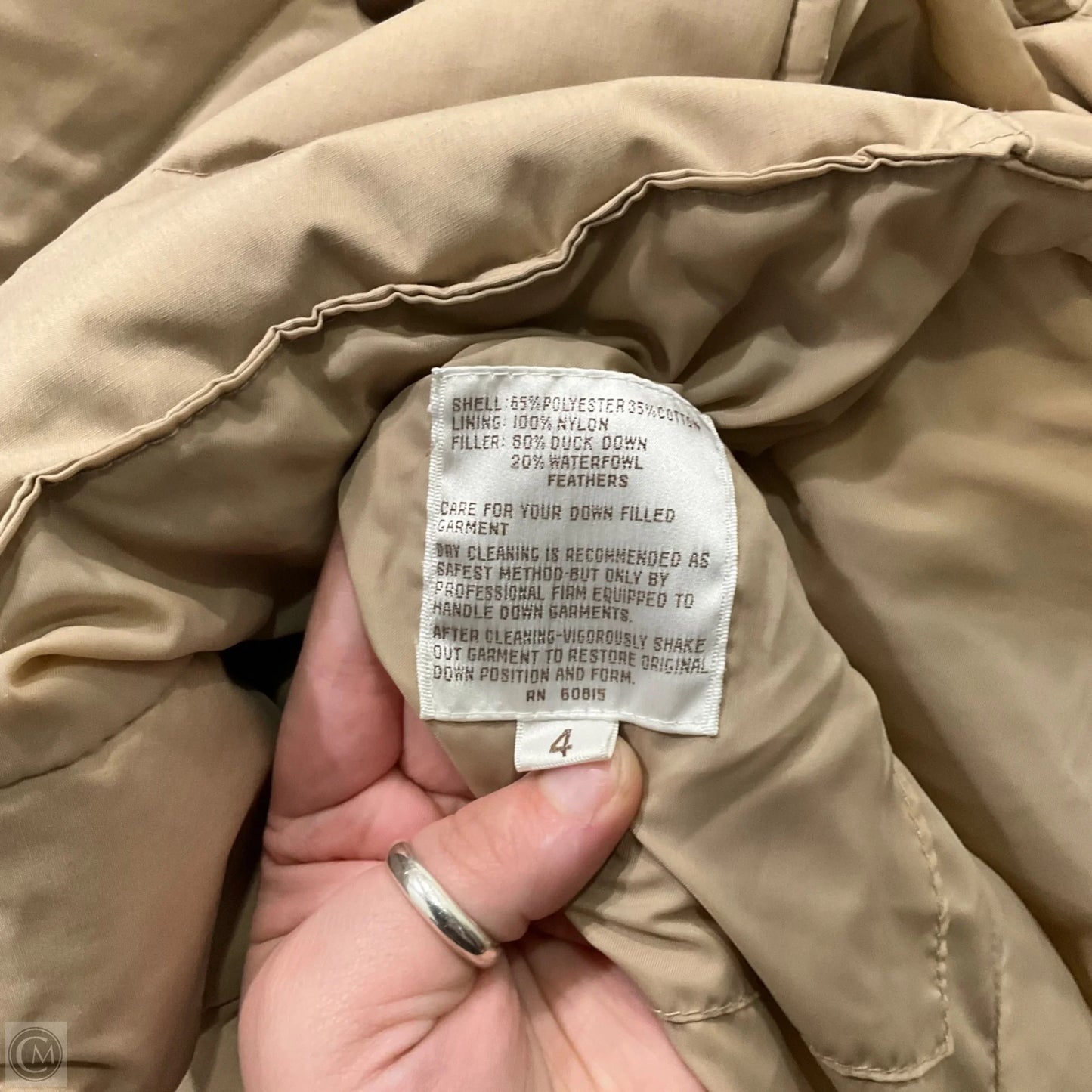 Coat Puffer & Quilted By Valentino In Tan, Size: 4