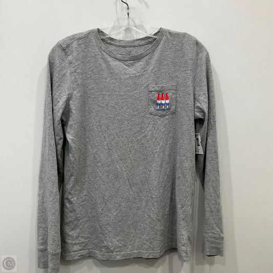 Top Long Sleeve By Vineyard Vines In Grey, Size: Xs