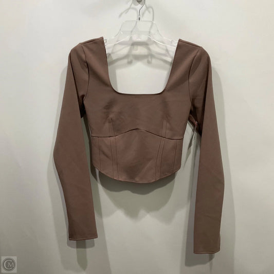 Top Long Sleeve By Abercrombie And Fitch In Taupe, Size: S