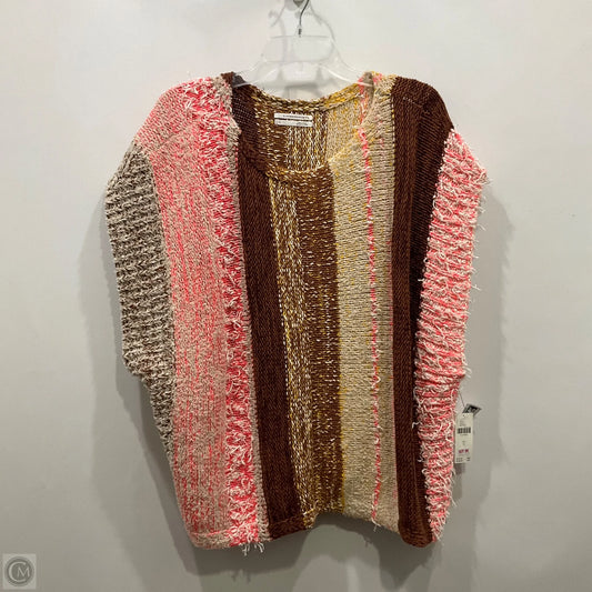 Vest Sweater By Anthropologie In Brown & Pink, Size: L
