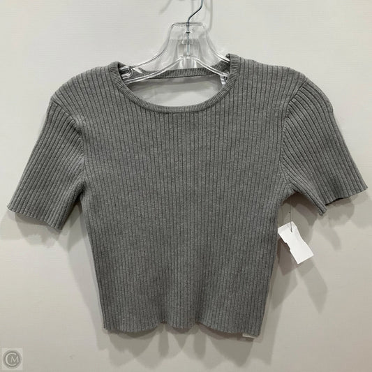 Top Short Sleeve Basic By Zara In Grey, Size: M