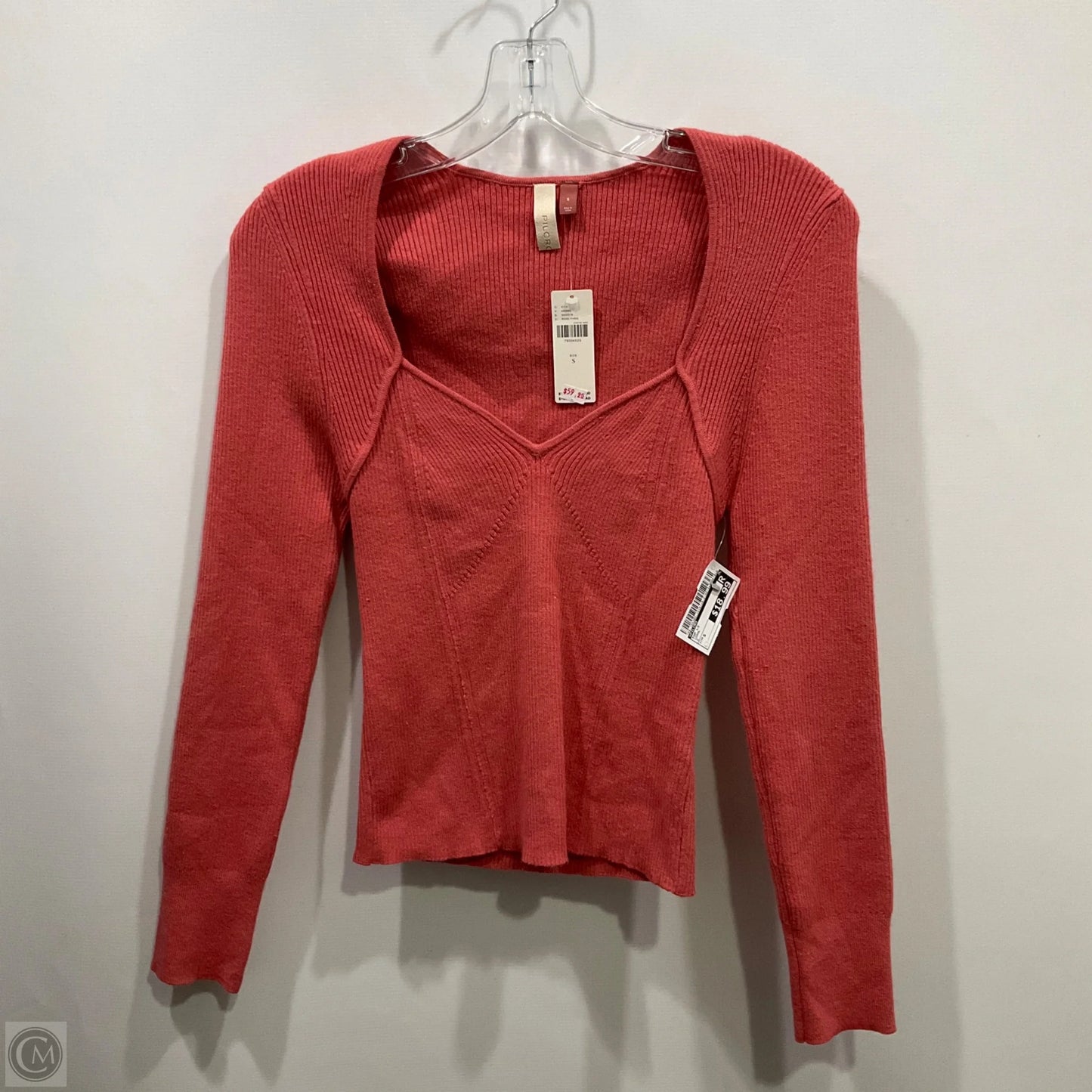 Top Long Sleeve By Pilcro In Coral, Size: S
