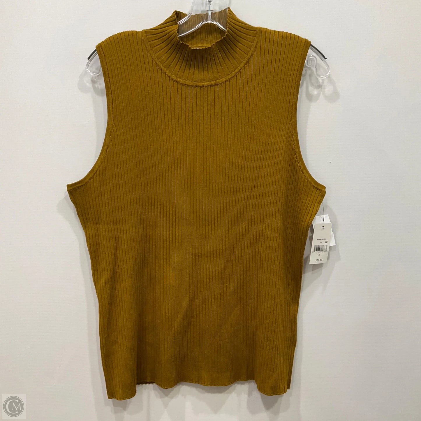 Top Sleeveless By Ophelia Roe In Yellow, Size: 2x