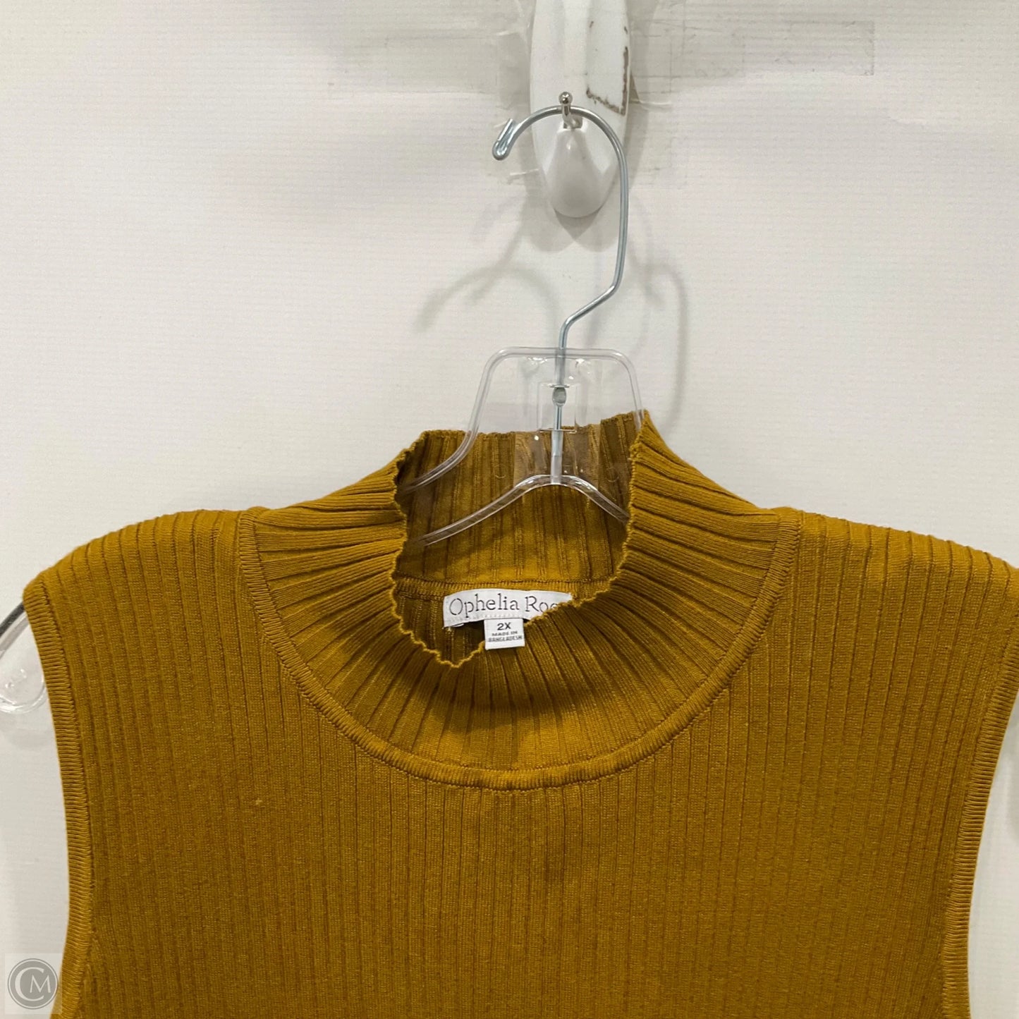 Top Sleeveless By Ophelia Roe In Yellow, Size: 2x