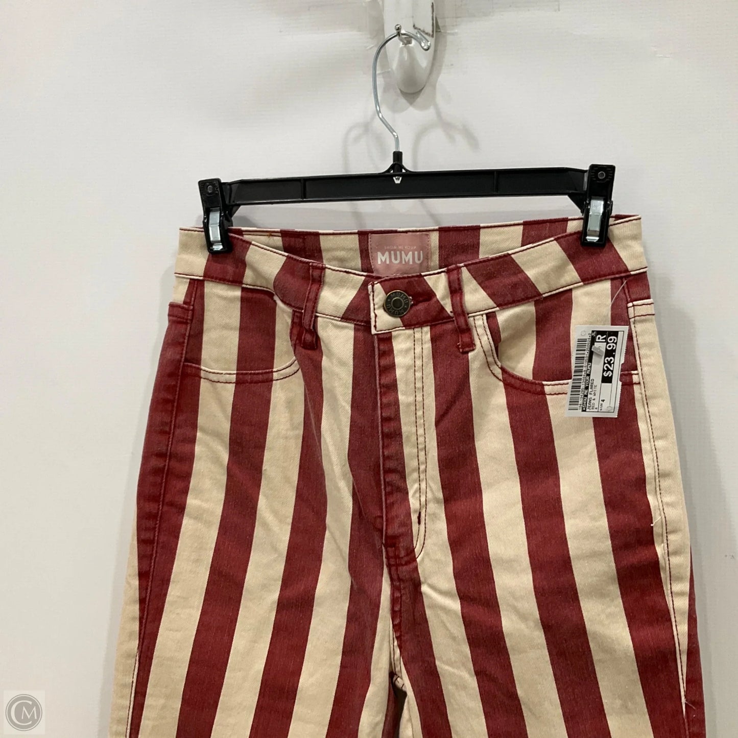 Jeans Flared By Show Me Your Mumu In Red & White, Size: 4