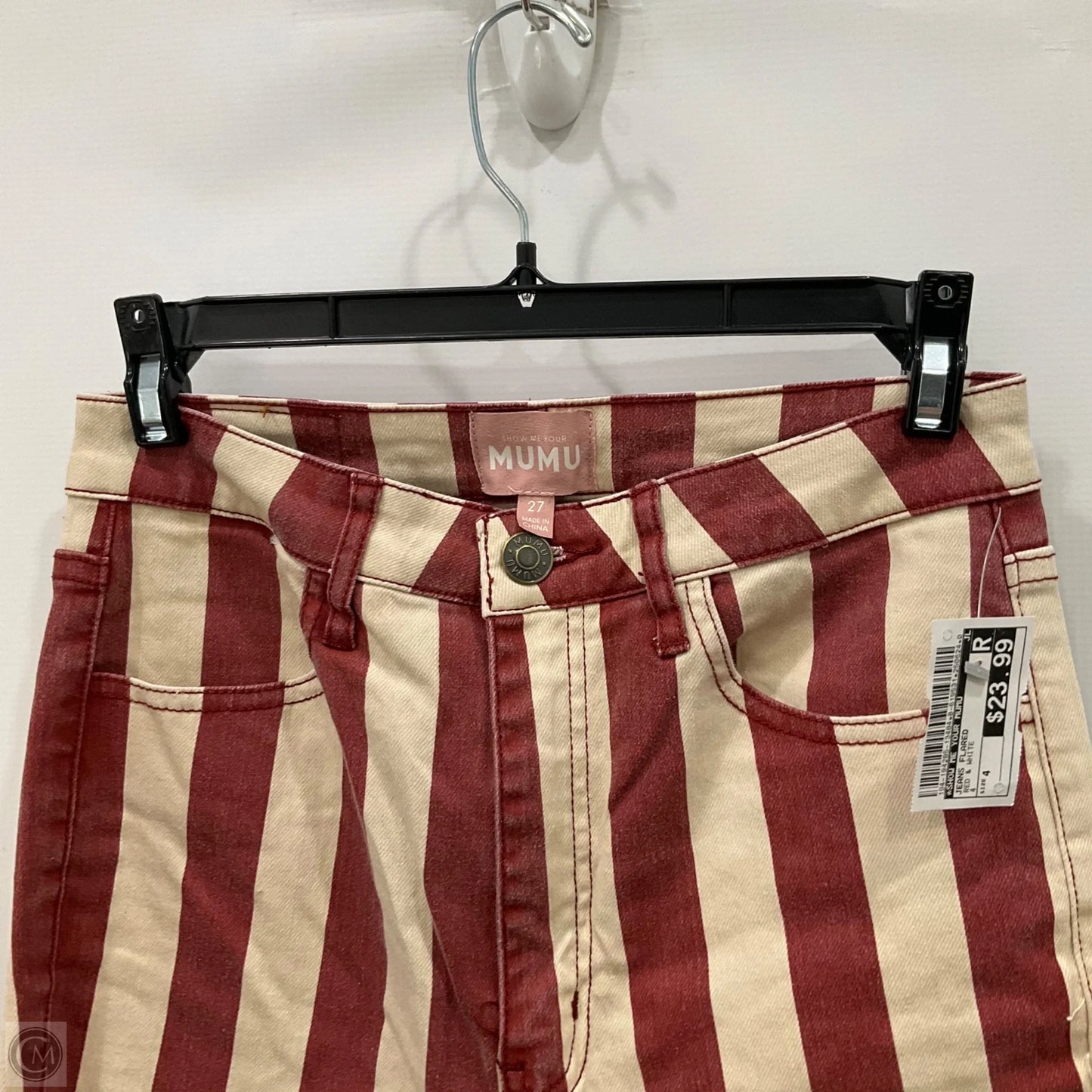Jeans Flared By Show Me Your Mumu In Red & White, Size: 4
