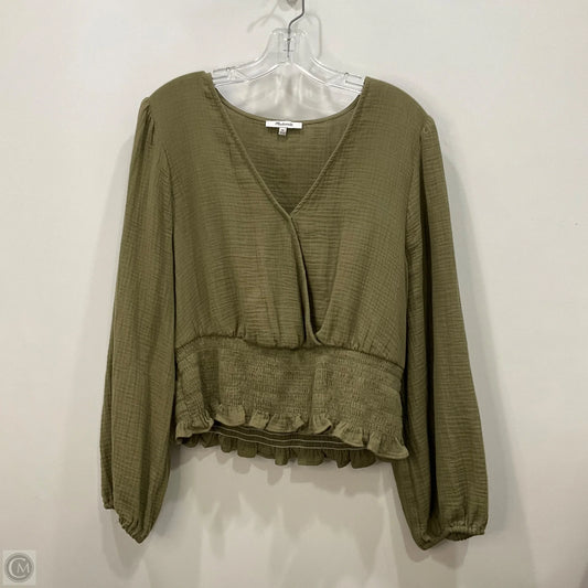 Top Long Sleeve By Madewell In Green, Size: Xl
