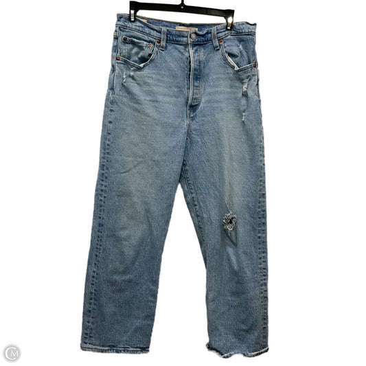 Jeans Straight By Levis In Blue Denim, Size: 12