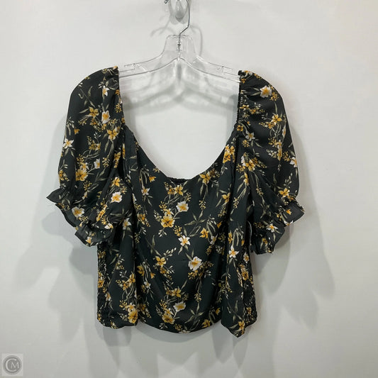 Top Short Sleeve By Abercrombie And Fitch In Grey & Yellow, Size: Xl
