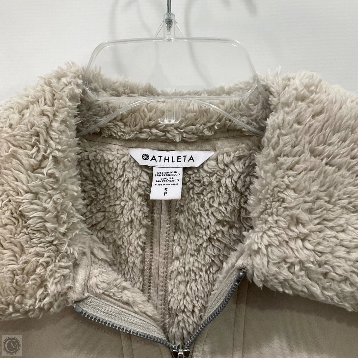 Jacket Faux Fur & Sherpa By Athleta In Cream, Size: S