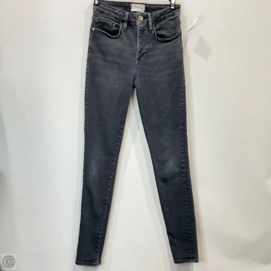 Jeans Skinny By Frame In Black Denim, Size: 0