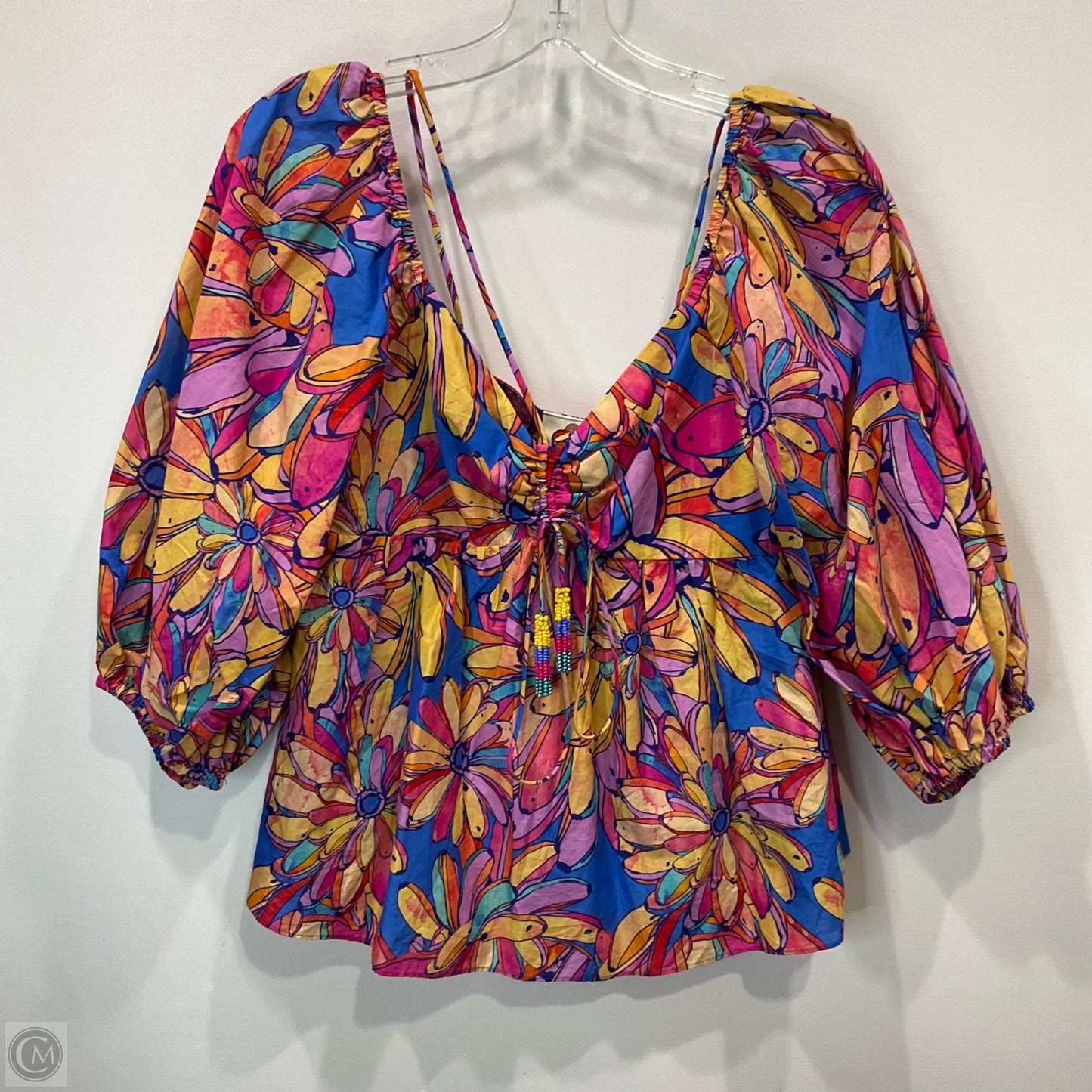 Top Long Sleeve By Farm Rio In Floral Print, Size: S