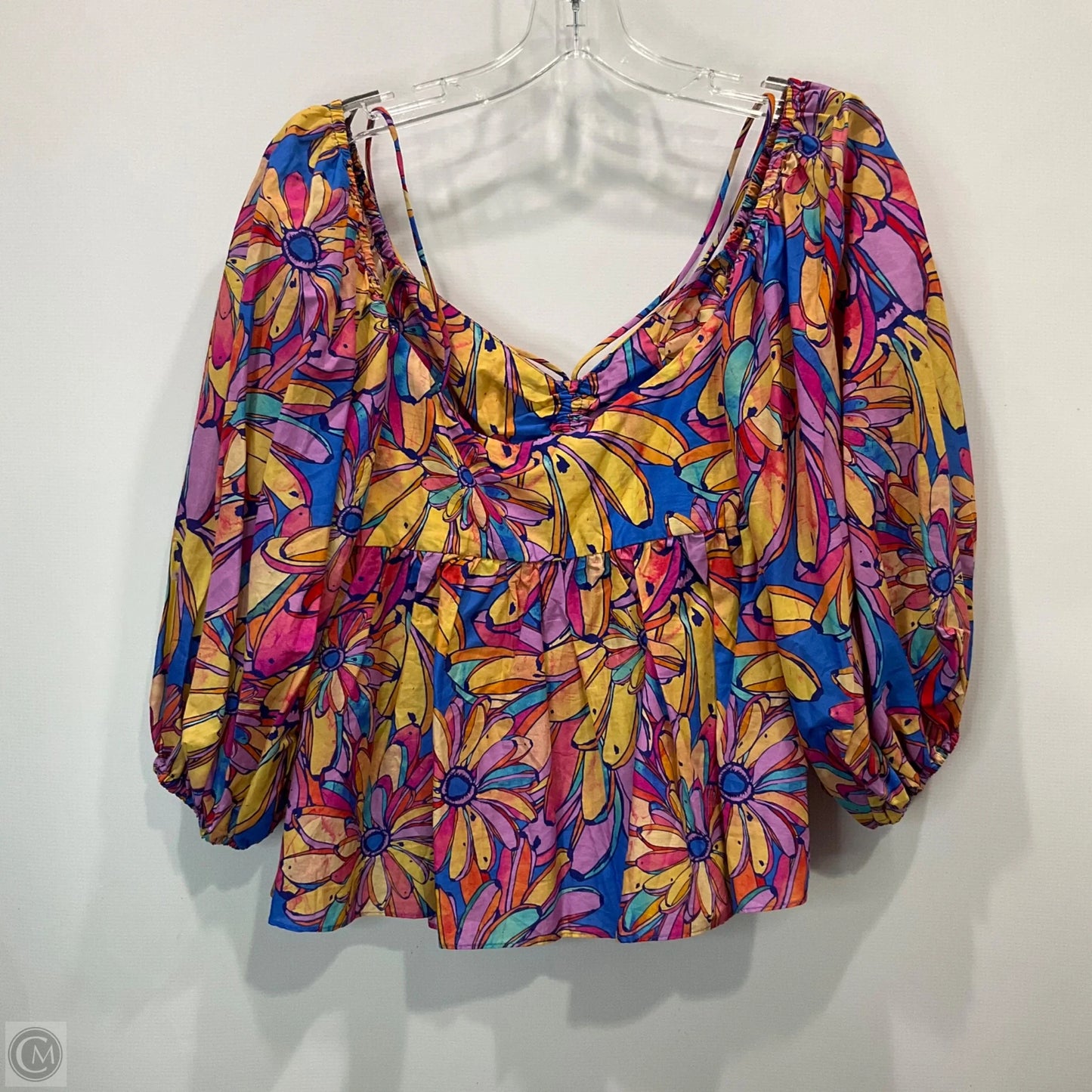 Top Long Sleeve By Farm Rio In Floral Print, Size: S