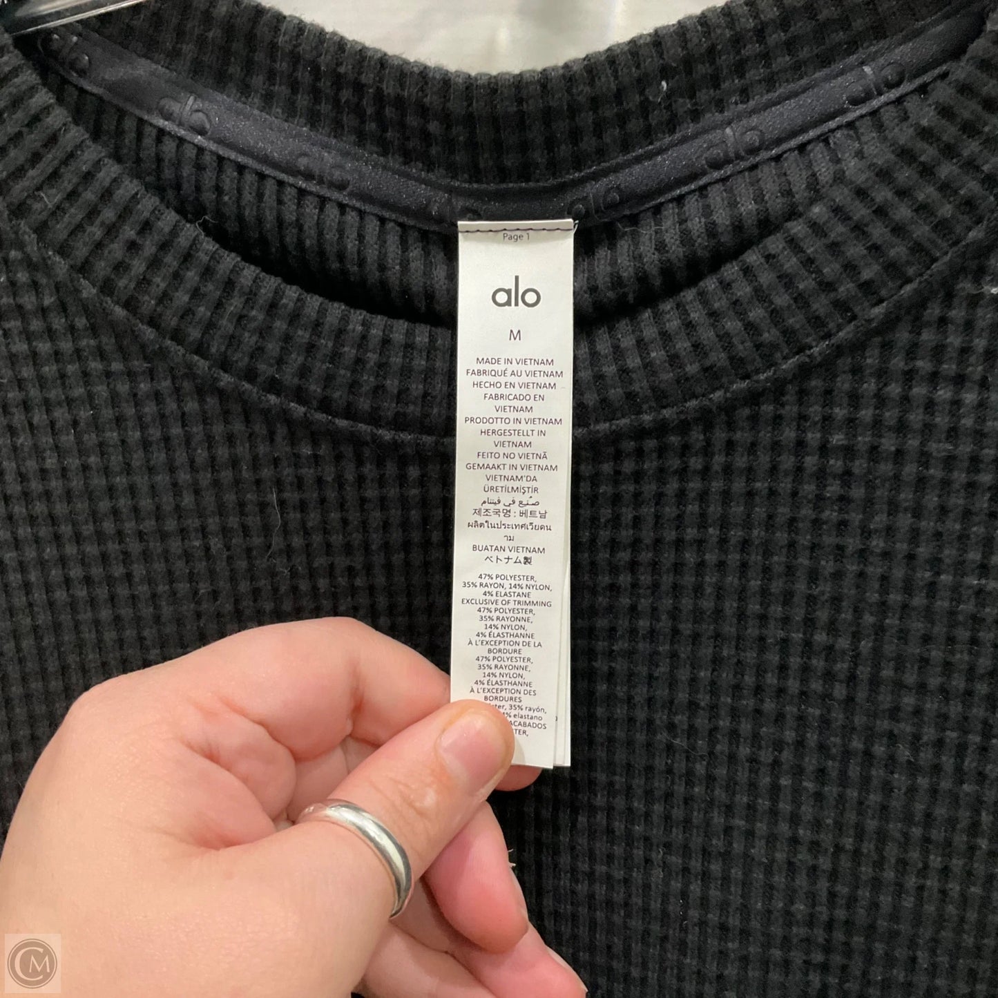 Top Long Sleeve Basic By Alo In Black, Size: M
