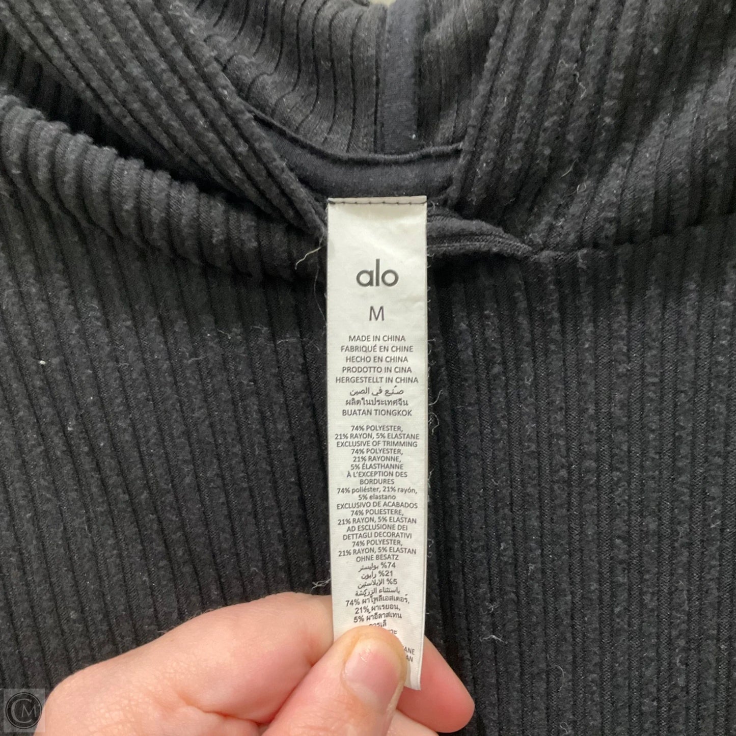 Sweatshirt Hoodie By Alo In Black, Size: M