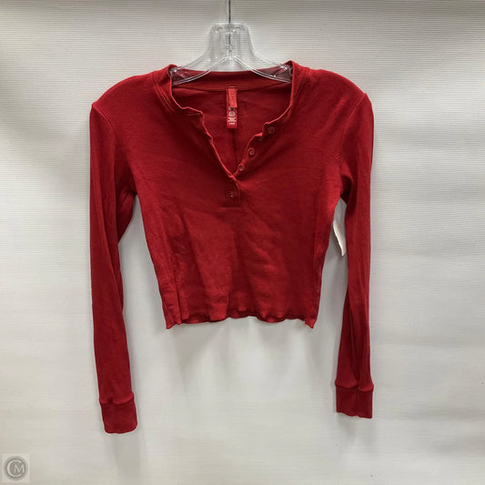 Top Long Sleeve By Skims In Red, Size: L