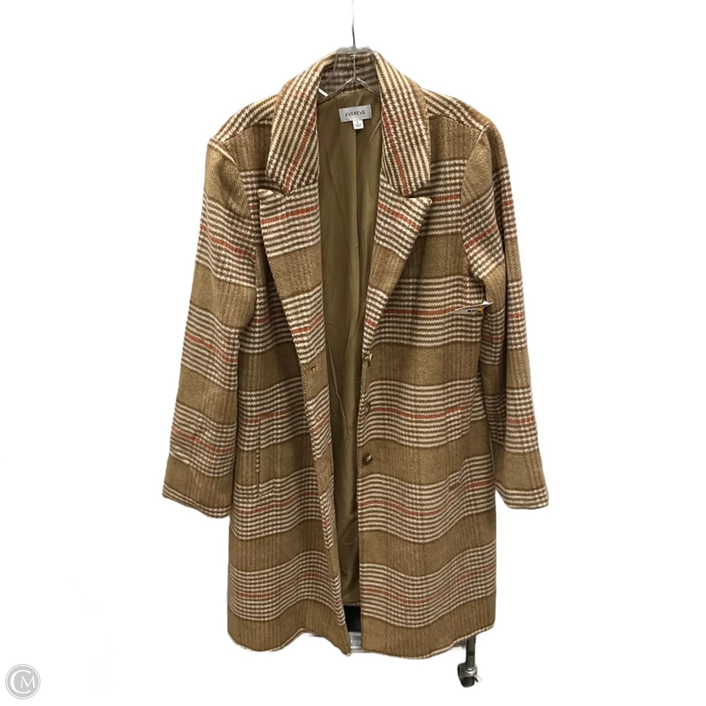 Coat Other By Evereve In Brown & Cream, Size: L