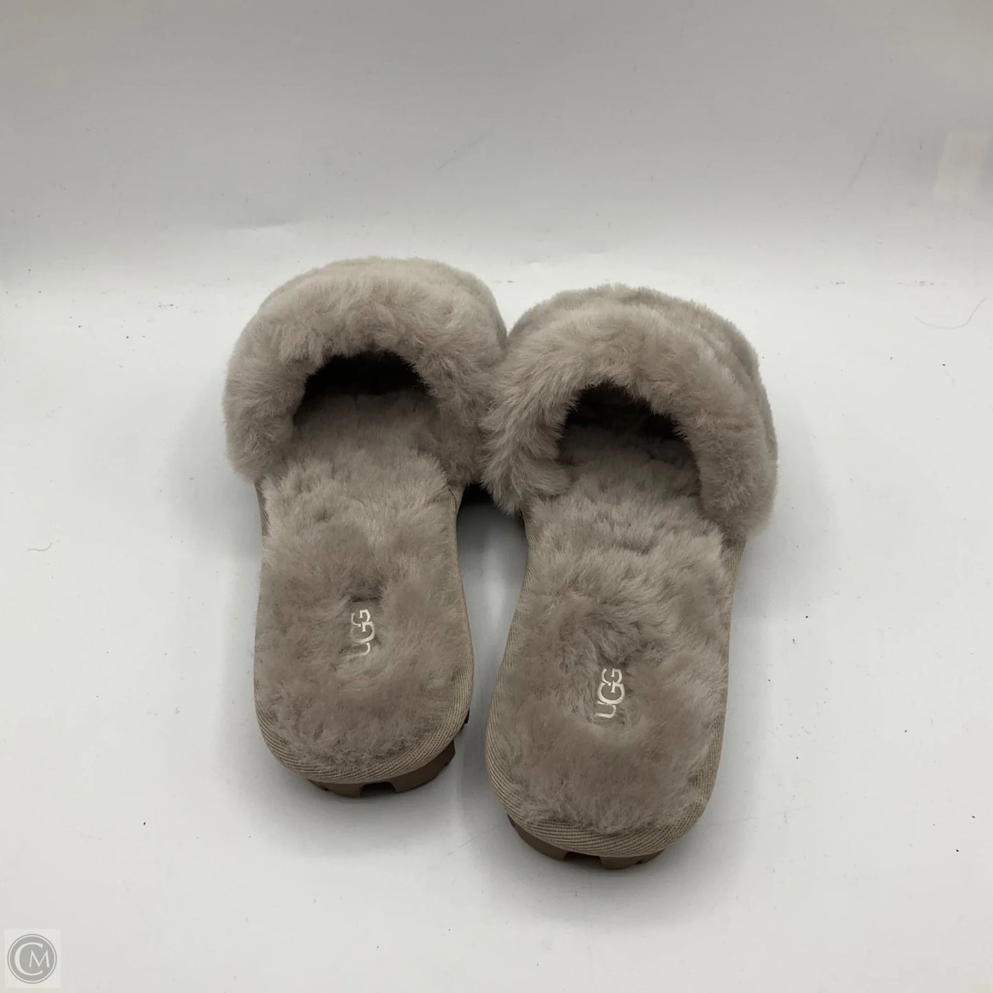 Slippers Designer By Ugg In Grey, Size: 6