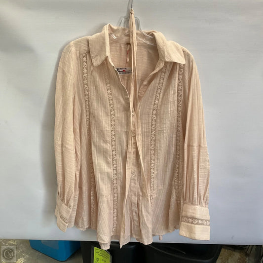 Top Long Sleeve By Free People In Pink, Size: S