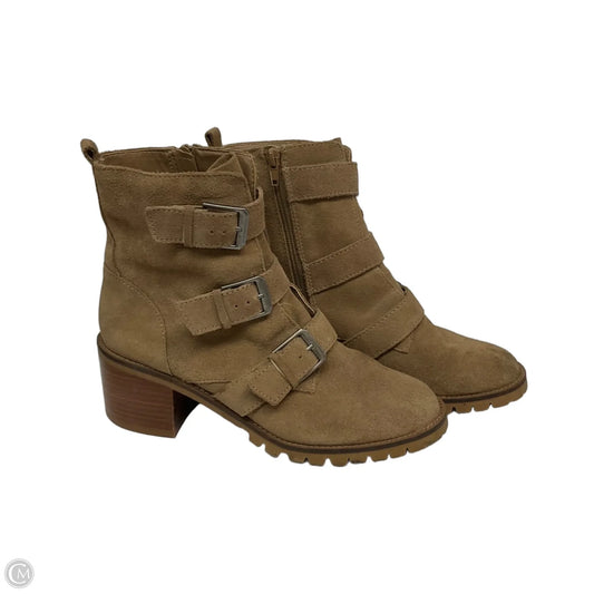 Boots Ankle Heels By Crown Vintage In Tan, Size: 10
