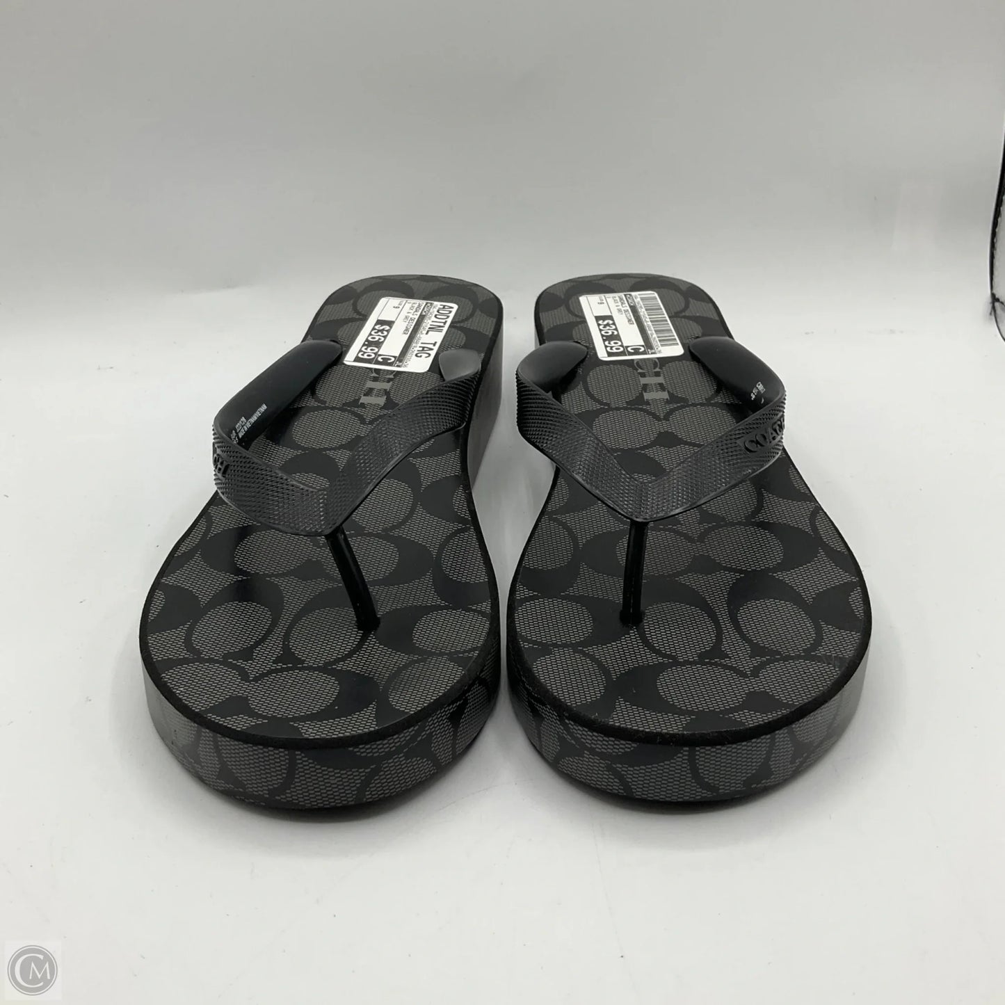 Sandals Designer By Coach In Black & Grey, Size: 9