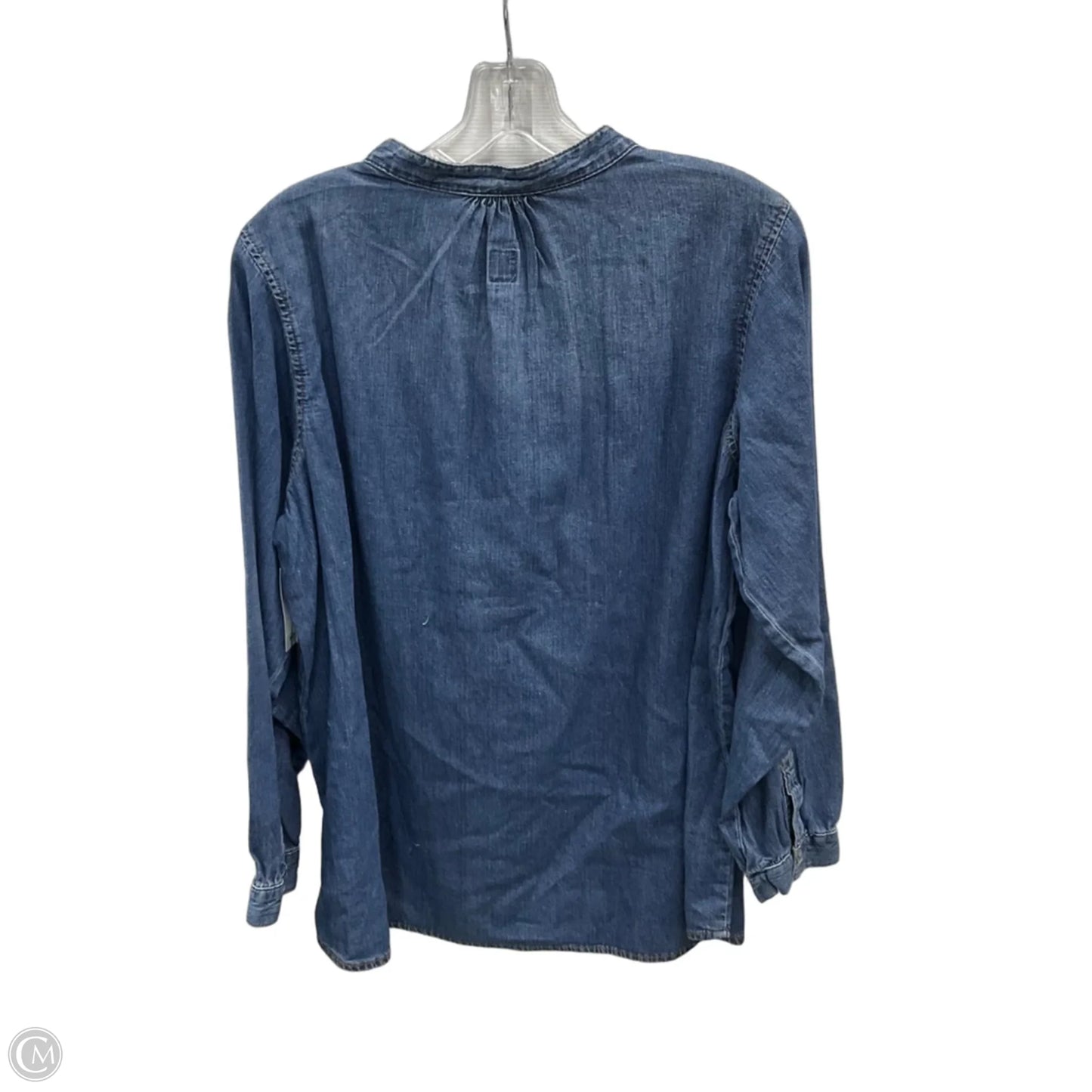 Top Long Sleeve By Gap In Blue Denim, Size: Xl