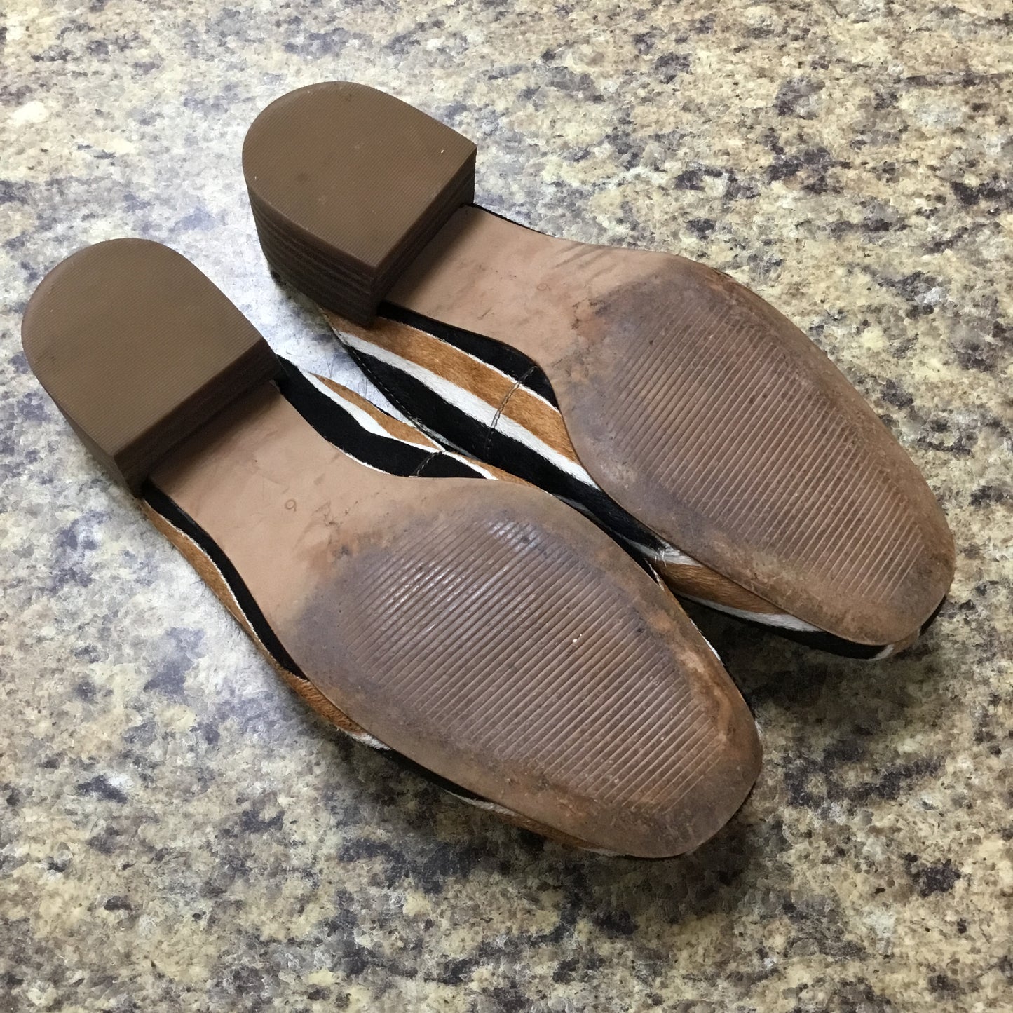 Striped Pattern Shoes Flats Madewell, Size 6