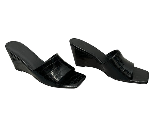 Black Sandals Heels Wedge Asos, Size 9