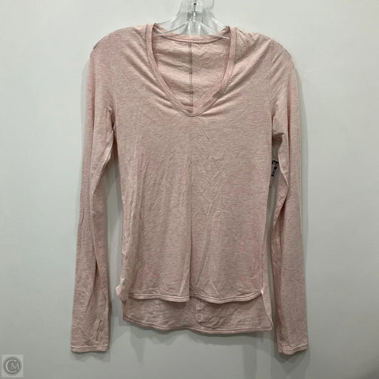 Athletic Top Long Sleeve Collar By Lululemon In Pink, Size: 4