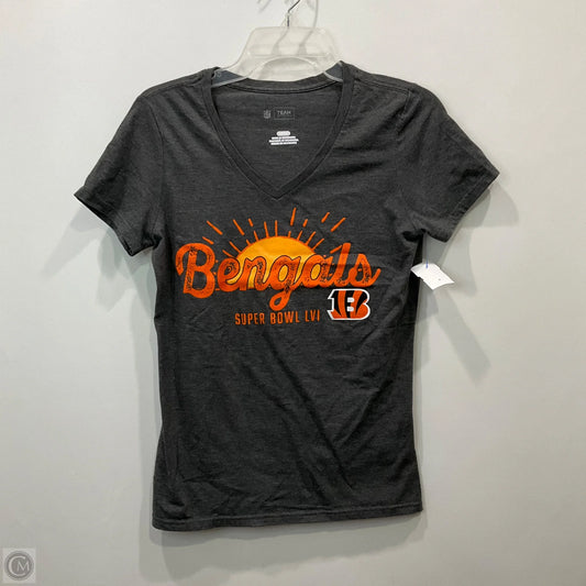 Top Short Sleeve By Nfl In Grey & Orange, Size: S