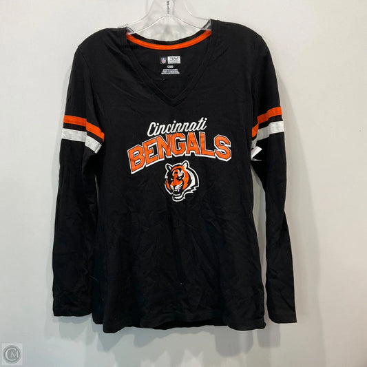 Top Long Sleeve By Nfl In Black & Orange, Size: L